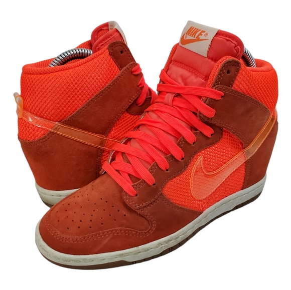 NIKE Shoes DUNK SKY HIGH 'Total Crimson' Hi-Top Wedge Heel Sneaker